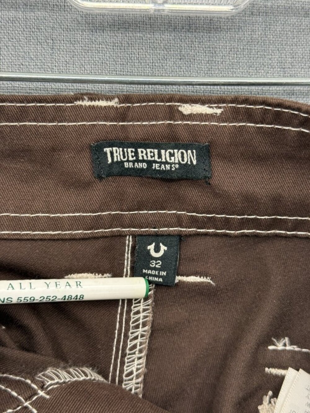 True Religion Military SN Cargo Pants Mens 32x30 Brown Flap Pockets Workwear - Picture 4 of 9